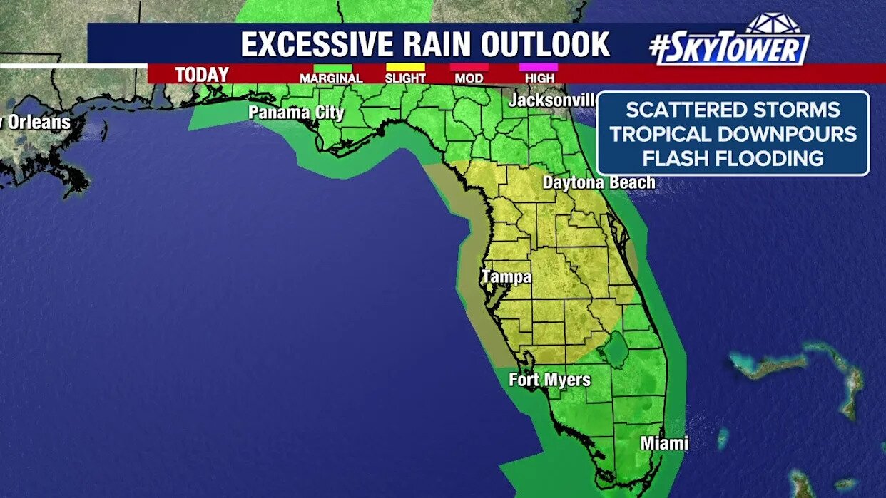 Tropical Disturbance Moves Away from Florida, Flooding Risk Persists