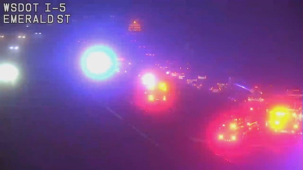 Massive Multi-Vehicle Collision on I-5 Near King-Pierce County Line Snarls Morning Commute