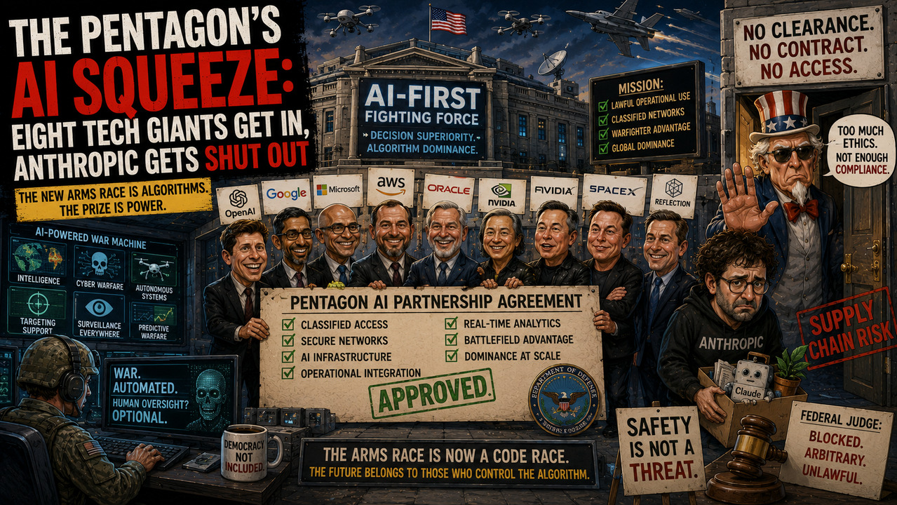 The Pentagon’s AI Squeeze: Eight Tech Giants Get In, Anthropic Gets Shut Out [Podcast]