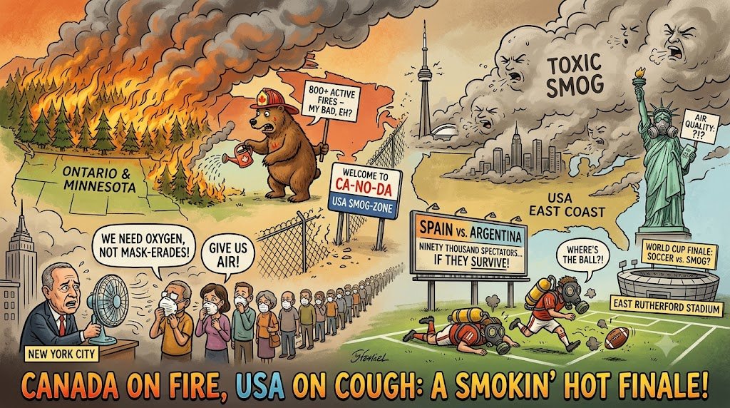 Canadian Wildfire Crisis Triggers Transnational Air Quality Alerts Ahead of Soccer Finale